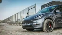 Unplugged Performance Tesla Model Y with Satin Black 18-Inch UP-03 Beadlock Wheels