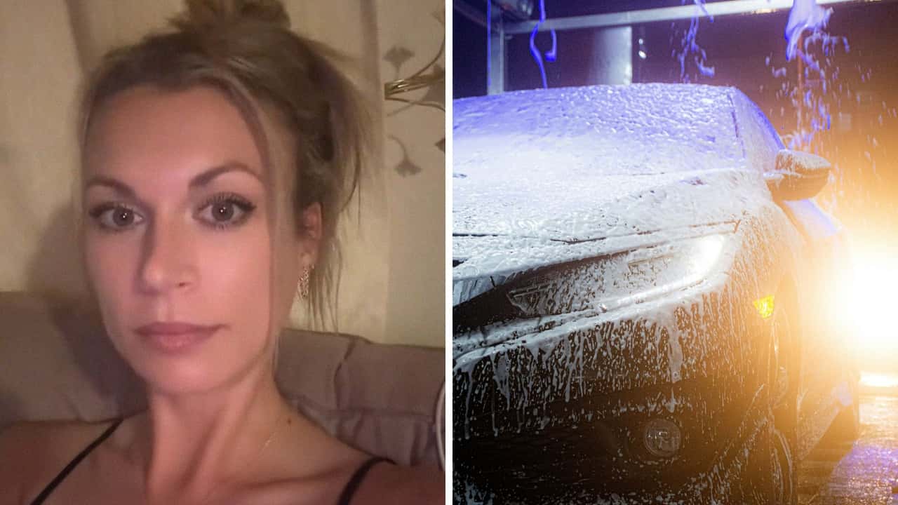 Woman goes to car wash. Then the worker convinces her to wash an often neglected part of car
