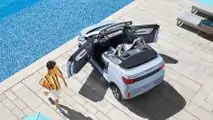 Wuling Hong Guang Mini EV Cabrio exterior aerial view doors open