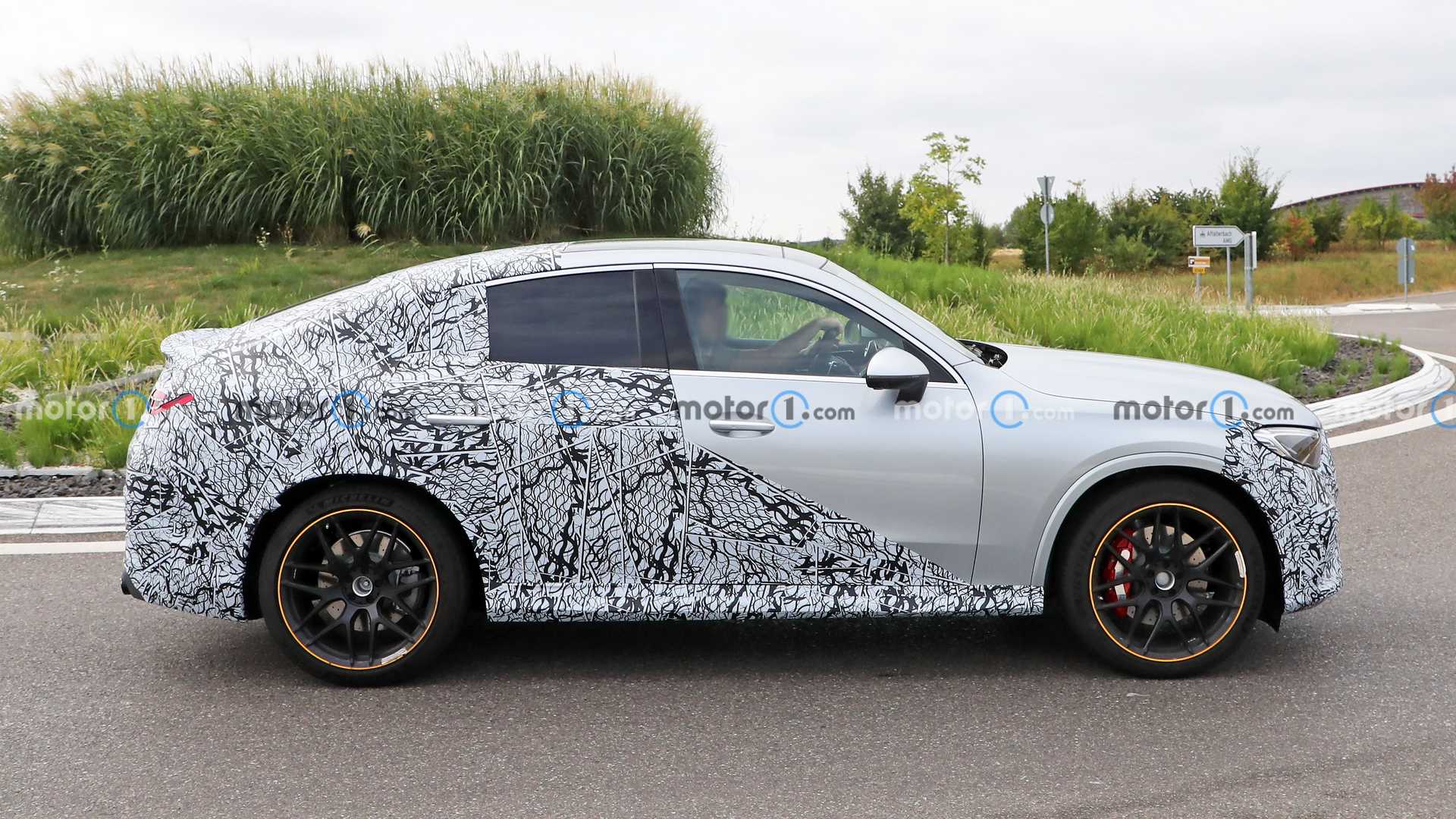 2024 Mercedes GLC 43 Coupe Spied Taking Corners Near AMG Headquarters