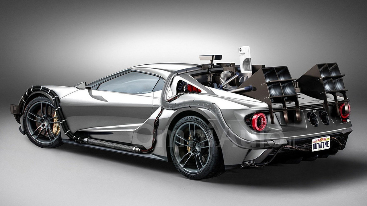 Ford Gt Concept Imagined As Time Machine From Back To The Future 2017 Ford Gt Time Machine Bttf Render