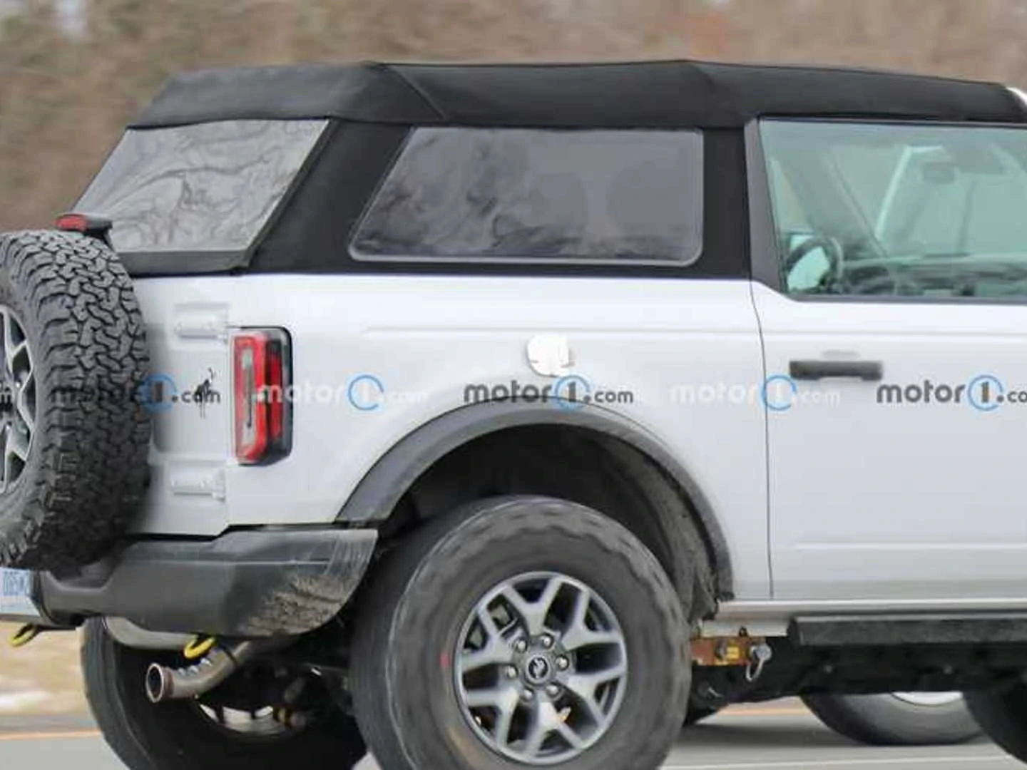 Ford Bronco Two Door Spied Showing Fastback Like Soft Top