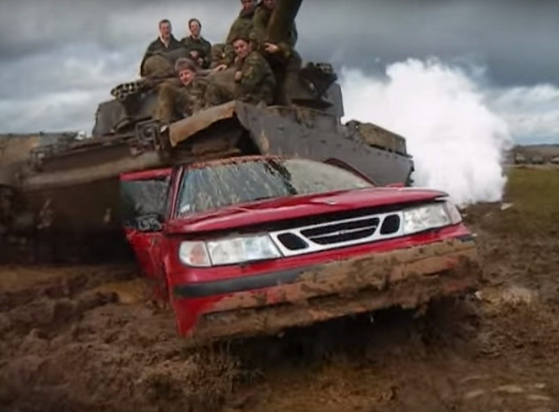 Watch a Tank Completely Destroy an Innocent Saab