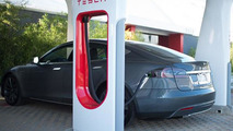 Tesla Model S at Supercharger