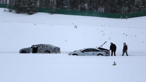 BMW i8 stuck in the snow