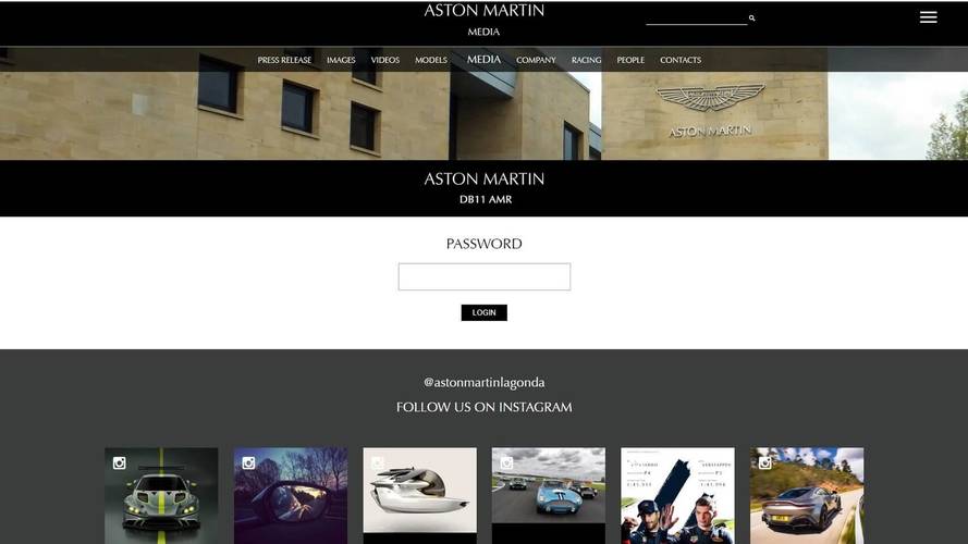 Aston Martin DB11 AMR website screenshot