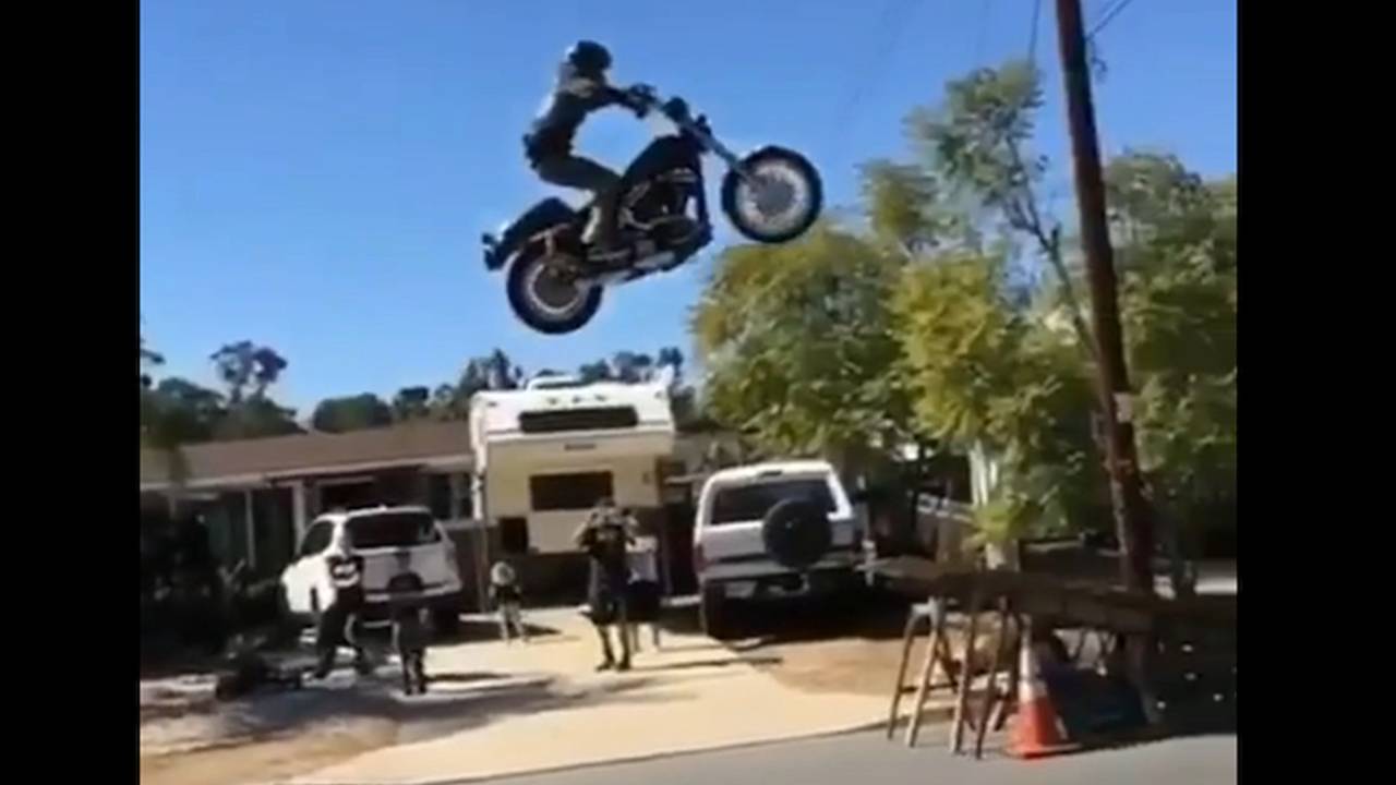 Video of the Day: Guy Jumps Harley FXR, Fails, But Still Epic