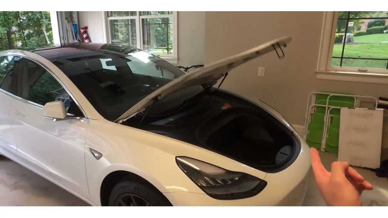 Check Out This AutoLifting Tesla Model 3 Frunk