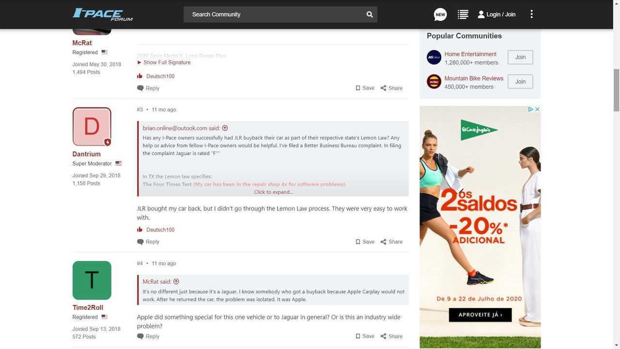 Forum Threads Suggest Jaguar Could Be Lemon Laundering The I-Pace