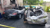 Tesla Model S And  Porsche Boxster Involved In Fire In Kaysville, Utah