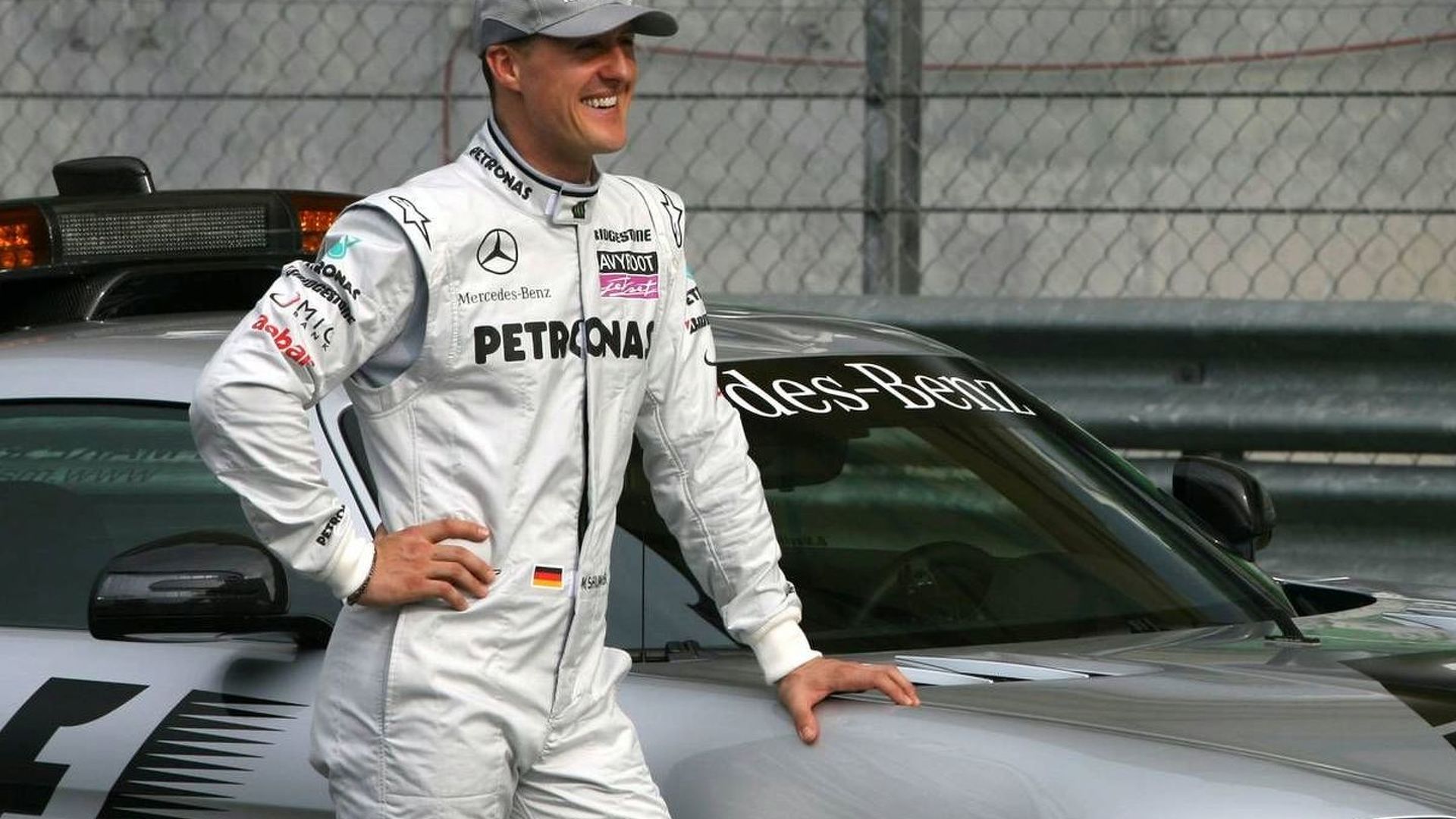 Schumacher drives 2010 Mercedes at Rockingham