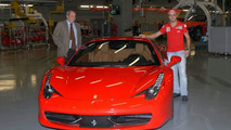 Felipe Massa and Amedeo Felisa in Maranello posing with Ferrari 458 Italia, 05.10.2009