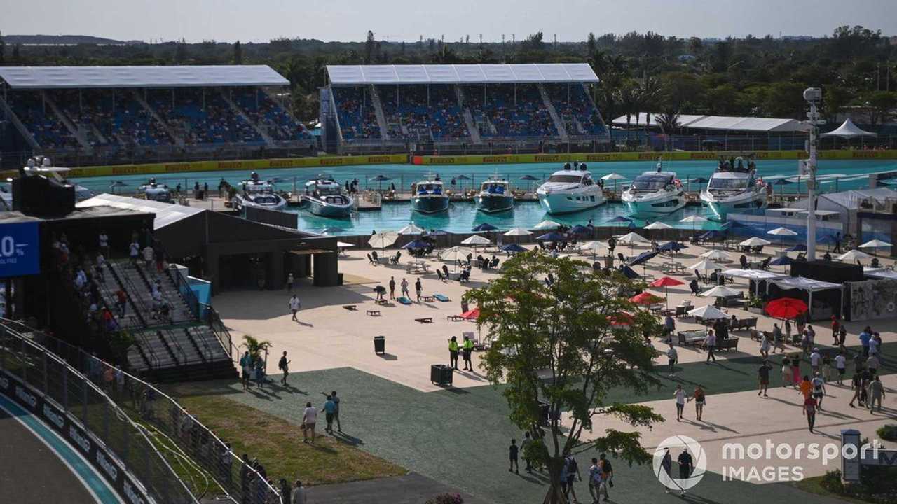 The artificial marina created at Miami GP 2022