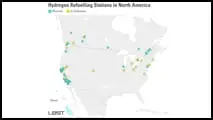 Stazioni di rifornimento di idrogeno in Nord America: la densità della rete è molto bassa