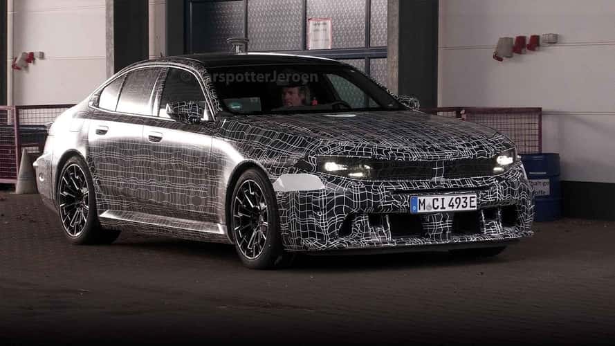 New BMW M5 Spotted Hiding Radical Facelift During Track Test