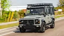 Project Ghost classic Land Rover Defender 110 EV restomod driving
