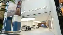 XPENG P5 showroom with flying car