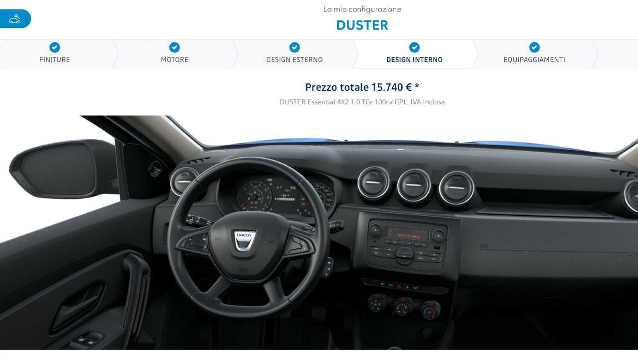 Dacia Duster, Come Configurarla