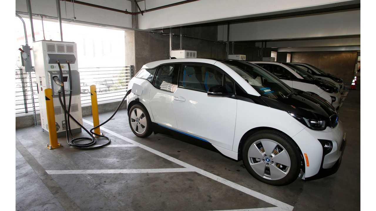Los Angeles Police Department's newly unveiled transportation fleet of 100 fully-electric BMW i3 vehicles are seen in Los Angeles, Calif. on Wednesday, June 8, 2016. Photo by Danny Moloshok/Newscast US