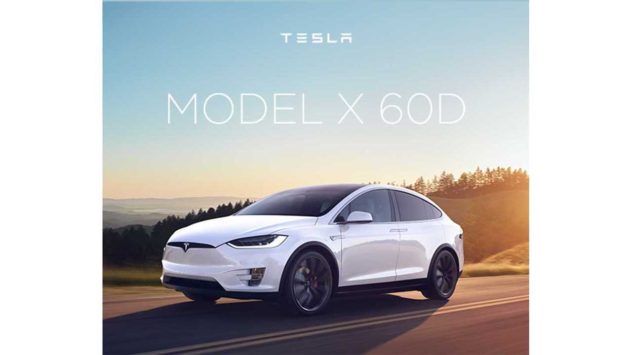 Tesla Model X 60D is no longer available