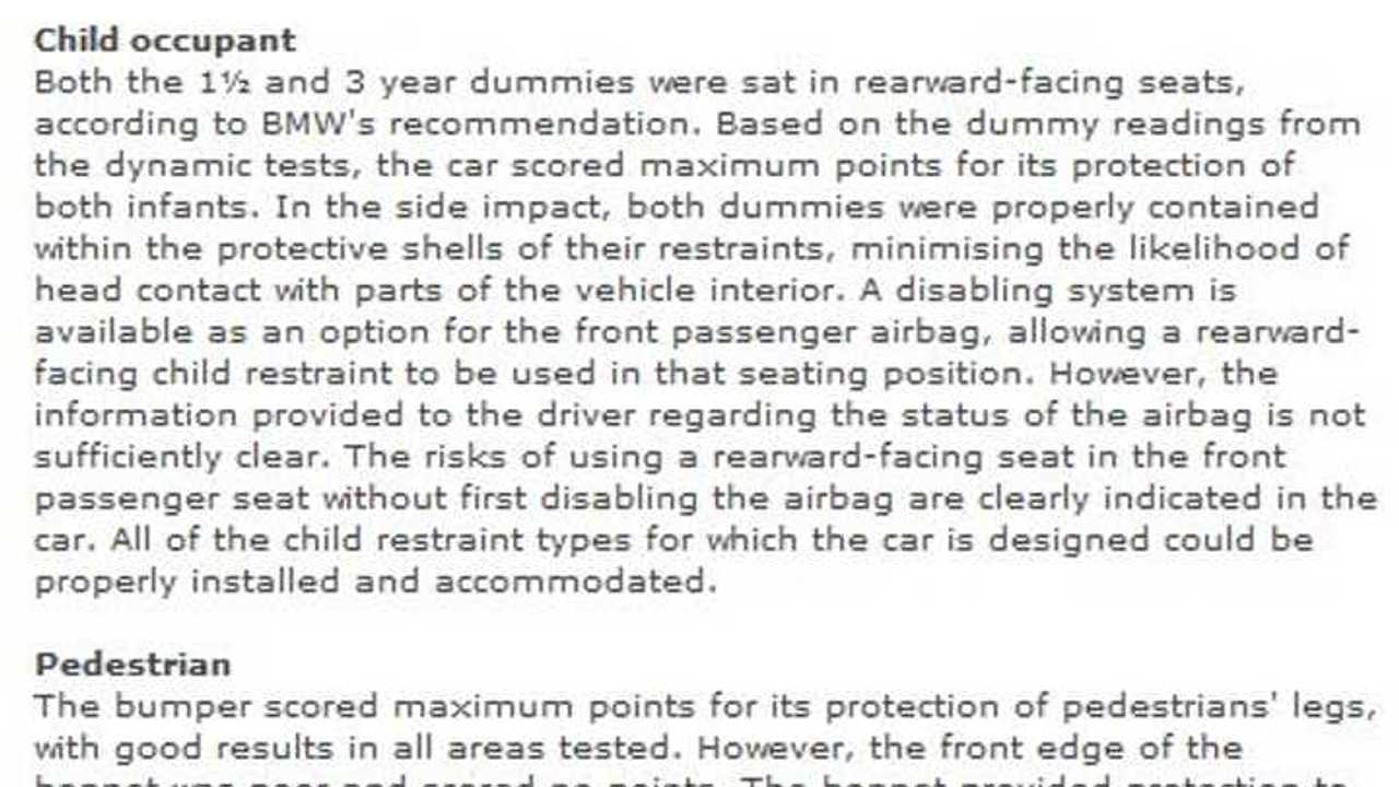 Euro NCAP Comments BMW i3 - Click to Enlarge