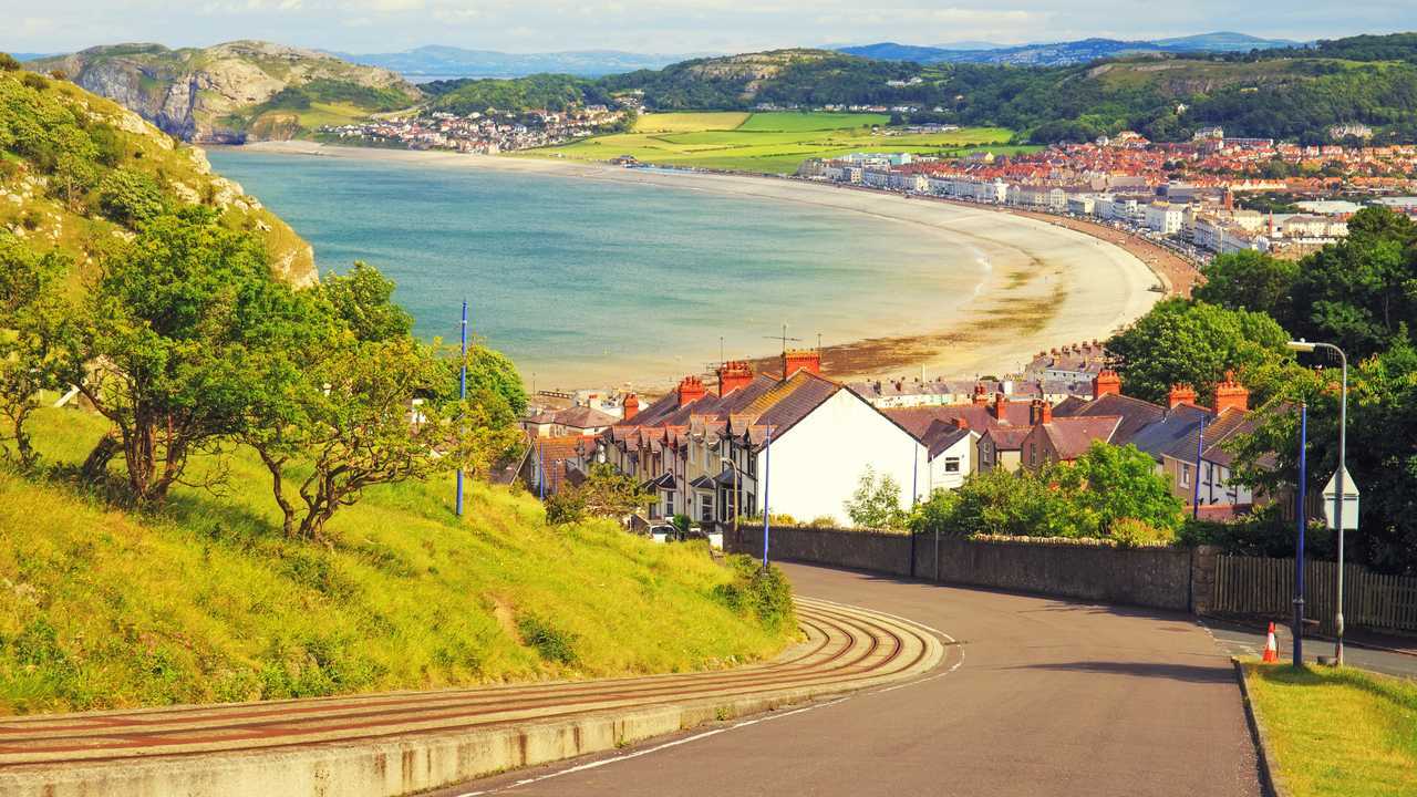 Llandundo bay and city Wales UK