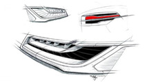 2014 Audi A8 facelift official design sketch 16.08.2013