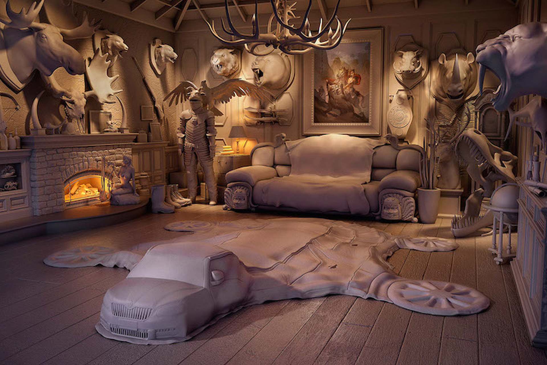 This Skoda Yeti Rug is the Ultimate Man-Cave Accessory