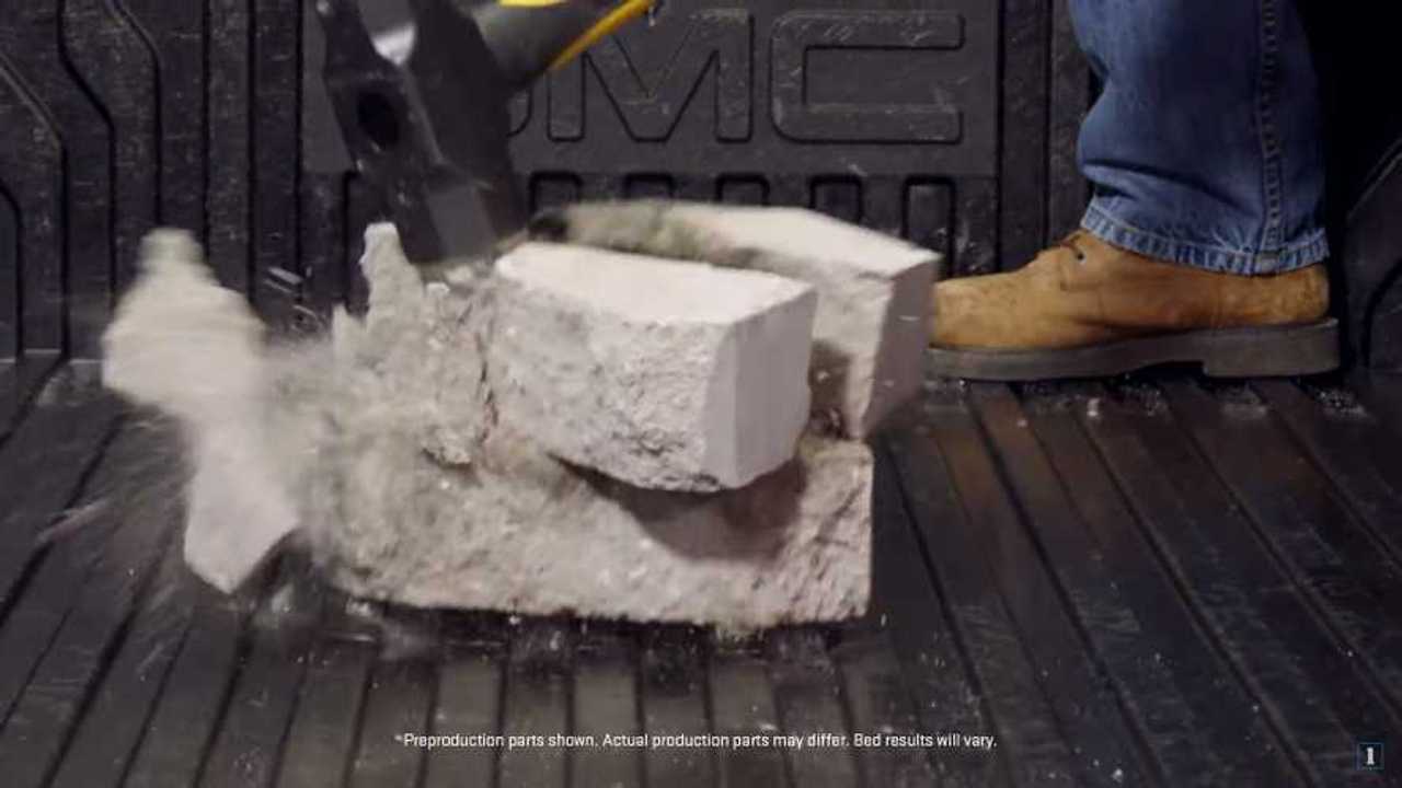 GMC Carbon Fiber Bed Hammer Test