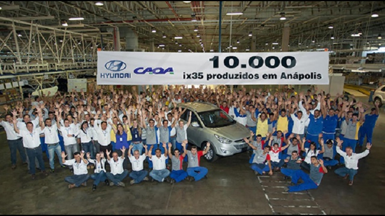 Hyundai CAOA comemora produção de 10 mil ix35 em Anápolis