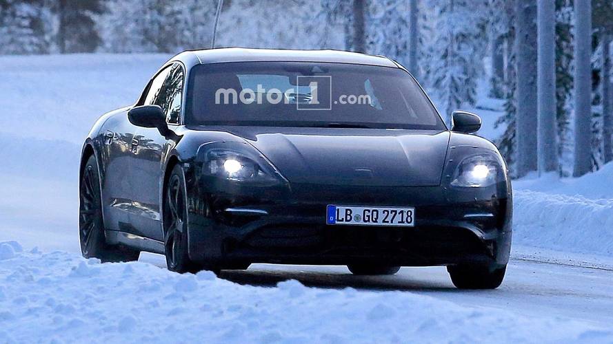 Porsche Mission E Winter Spy Shots