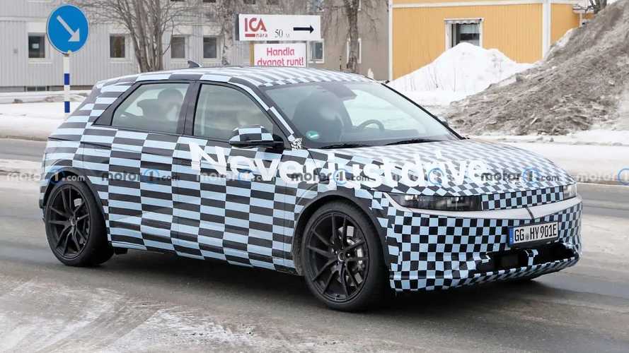 Hyundai Ioniq 5 N returns in new spy photos showing colourful camo