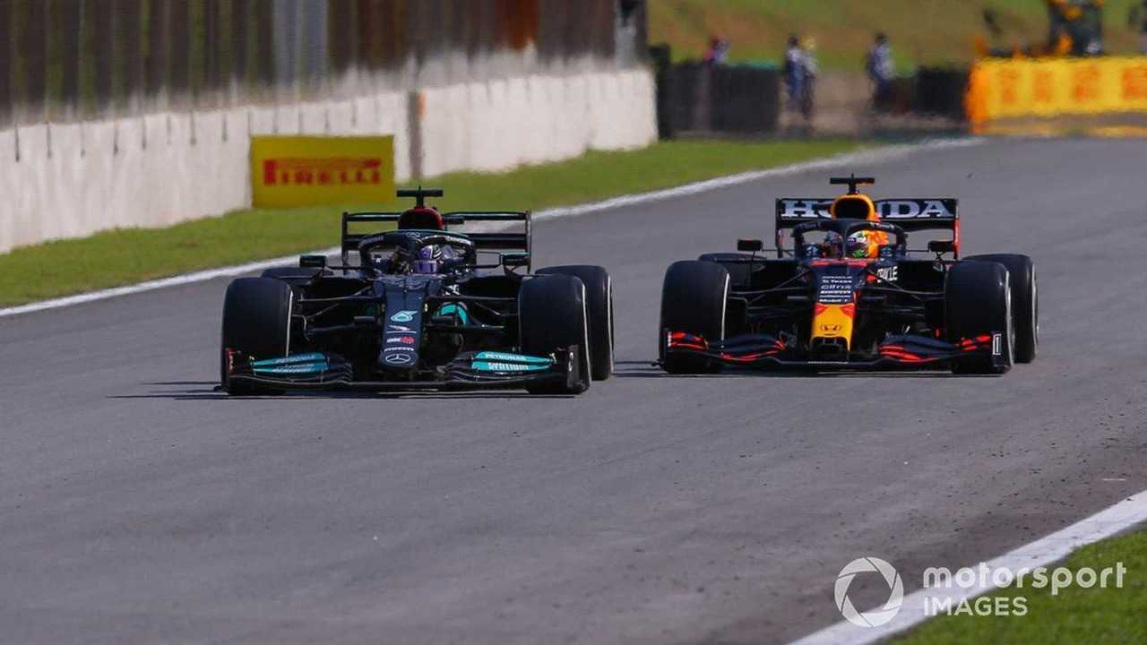 Lewis Hamilton and Max Verstappen at Brazilian GP 2021