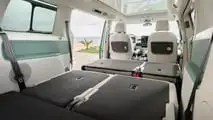 2024 Volkswagen ID. Buzz LWB interior with second- and third-row seats folded down