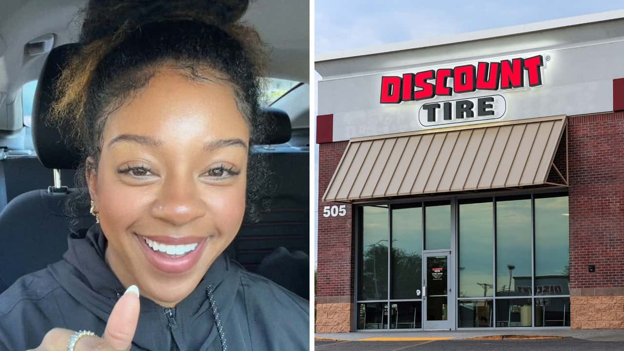 Woman goes to Discount Tire in the morning to replace 4 tires. Then a worker calls her over