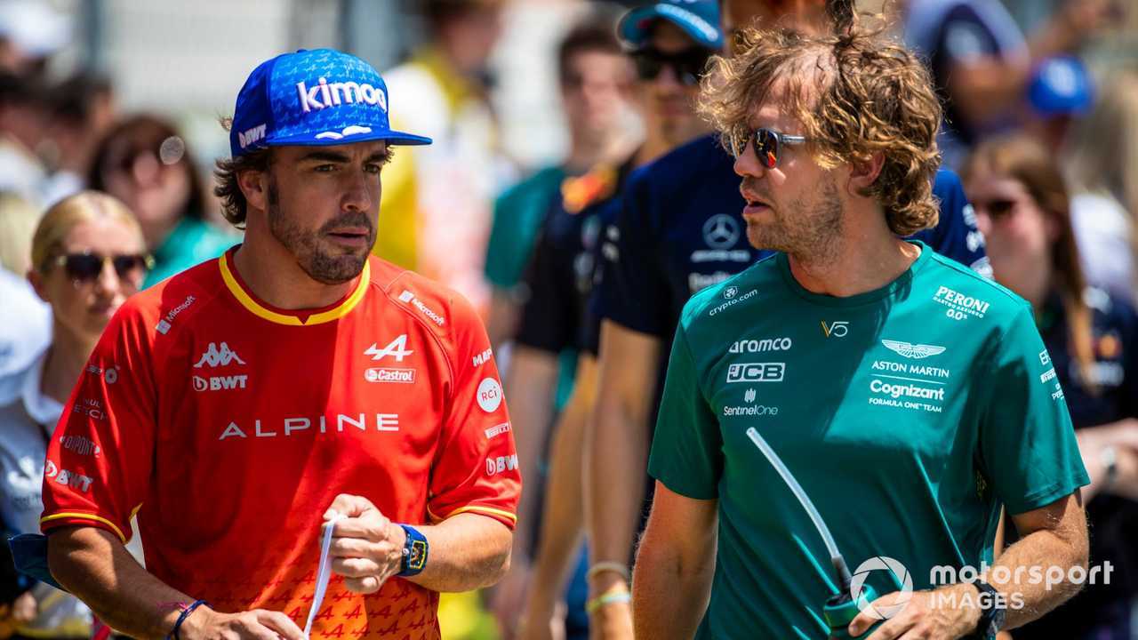 Fernando Alonso and Sebastian Vettel at Spanish GP 2022