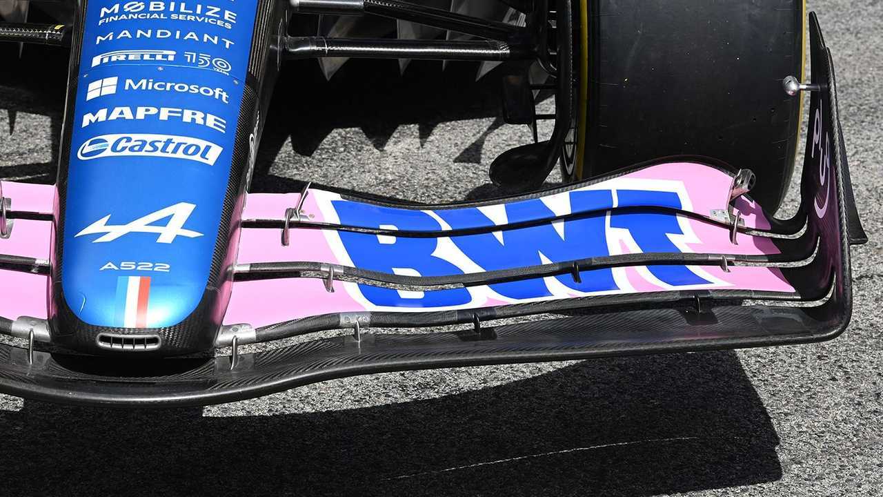 Alpine A522 nose and front wing detail