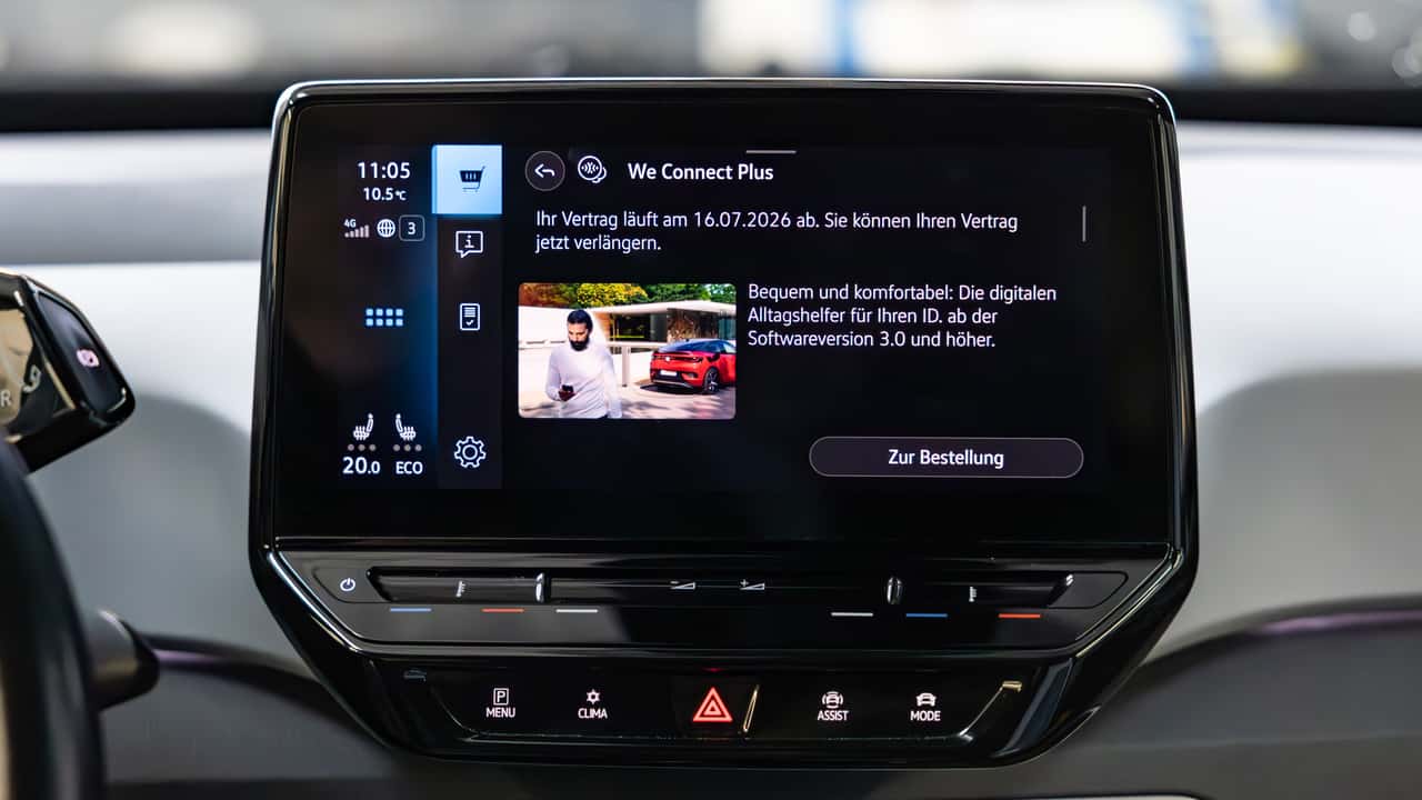 Touchscreen mit Angaben zu einem Abo