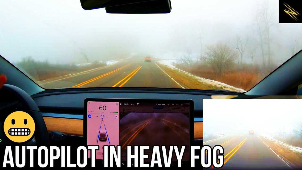 tesla atuopilot thick fog