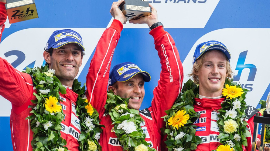 Mark Webber podium Le Mans 2015