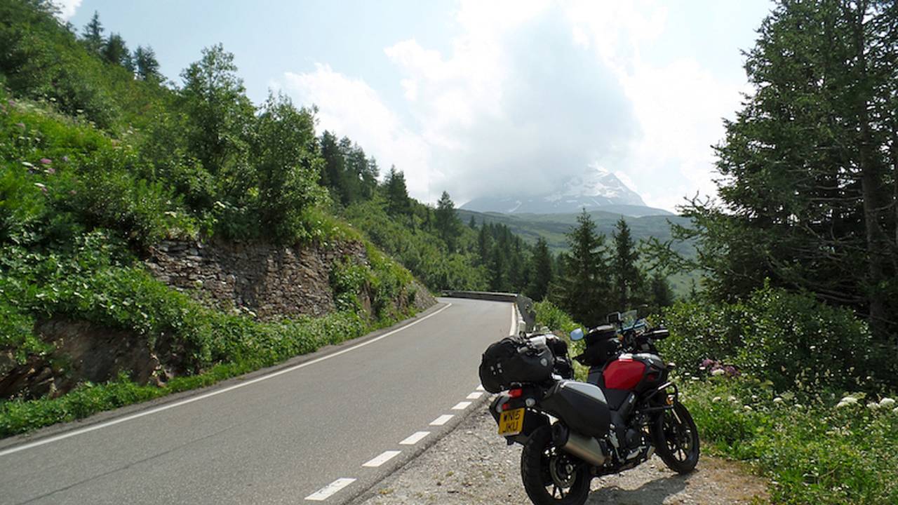 Heading up San Bernardino Pass. Note the road is not wide enough for lane markings.
