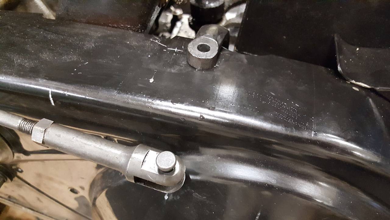 Normally, the clevis on my clutch rod would be pinned to the clutch arm on my transmission to operate the clutch.