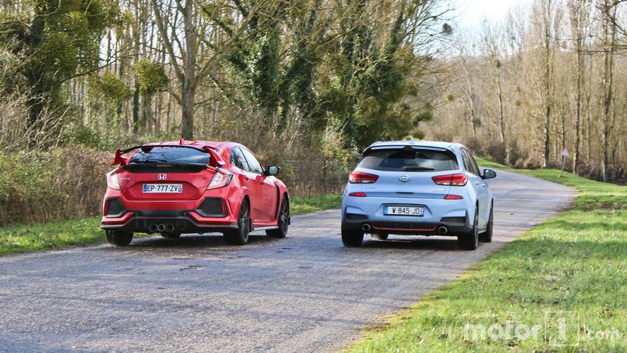 Essai comparatif - Hyundai i30 N / Honda Civic Type R (2017)