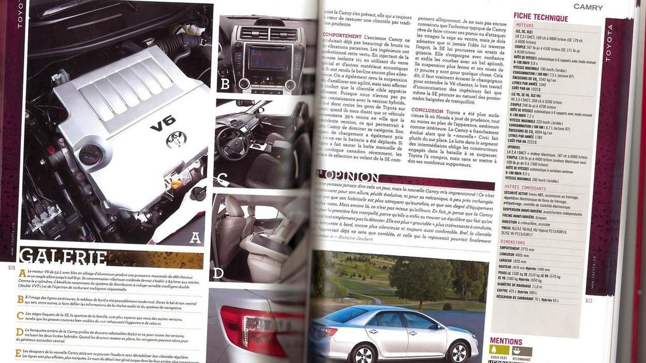 12 Toyota Camry Unmasked With Specifications