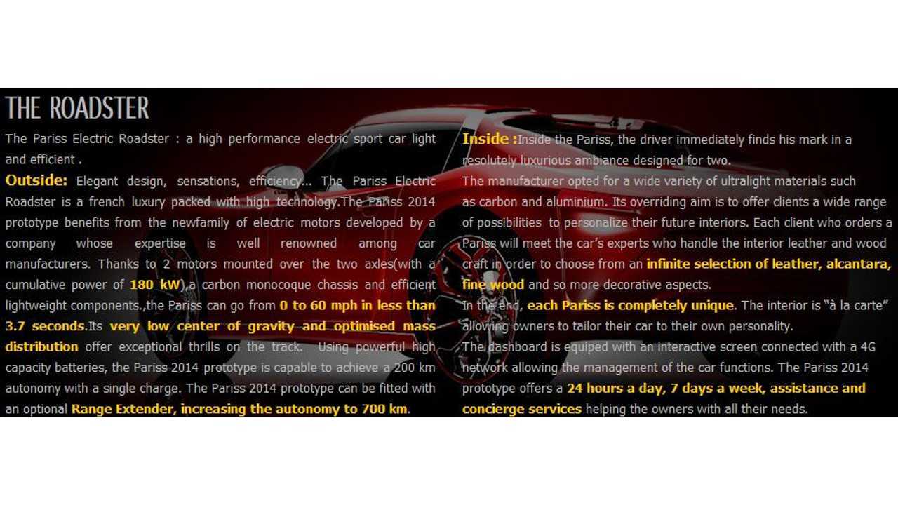Pariss Roadster Overview