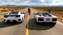 NSX versus Aventador race