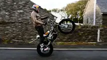 Dougie Lampkin mono-wheeling Isle of Man course