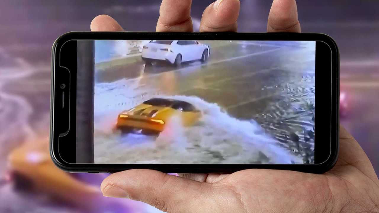 Lamborghini Huracan nell'alluvione