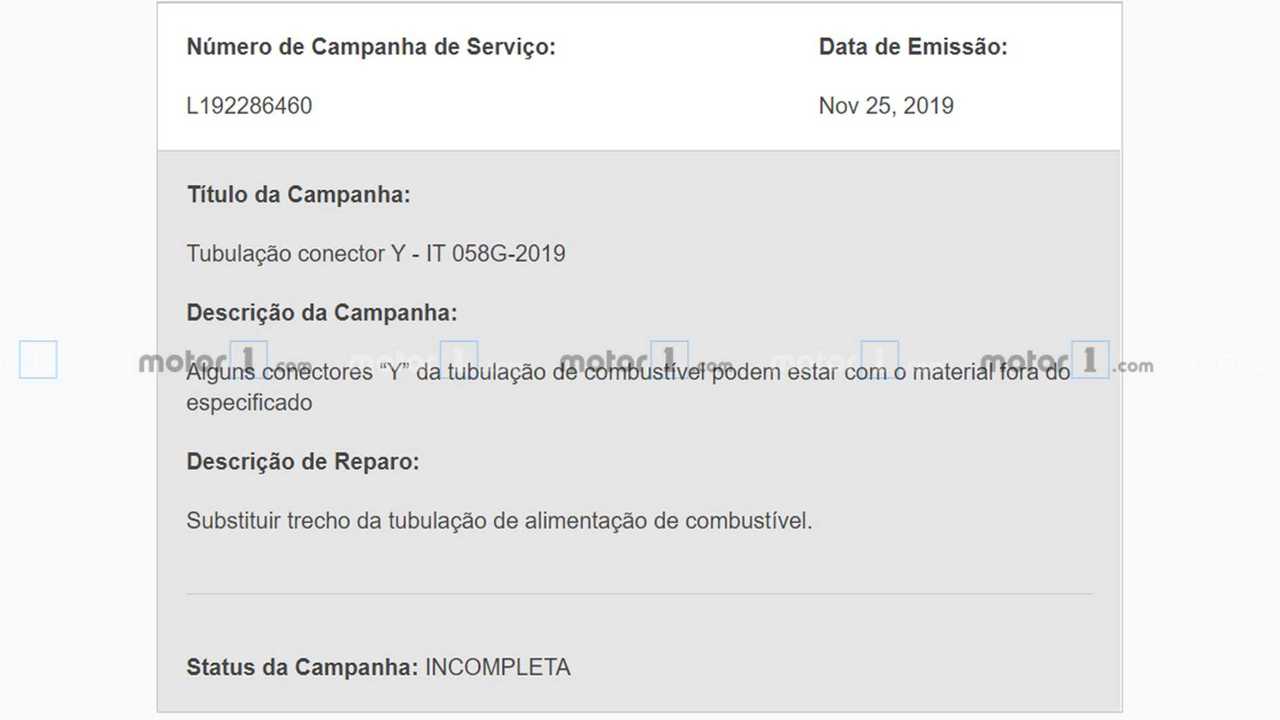 Chevrolet Onix Plus - Campanhas de serviço