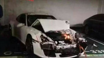 Volkswagen Touareg and Porsche 911 crash